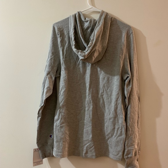 NWT Champion grey lightweight hooded long sleeve tee shirt size small - Picture 6 of 7